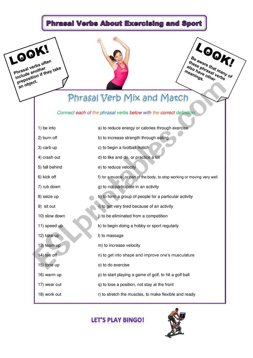 Phrasal Verbs About Exercise and Sport