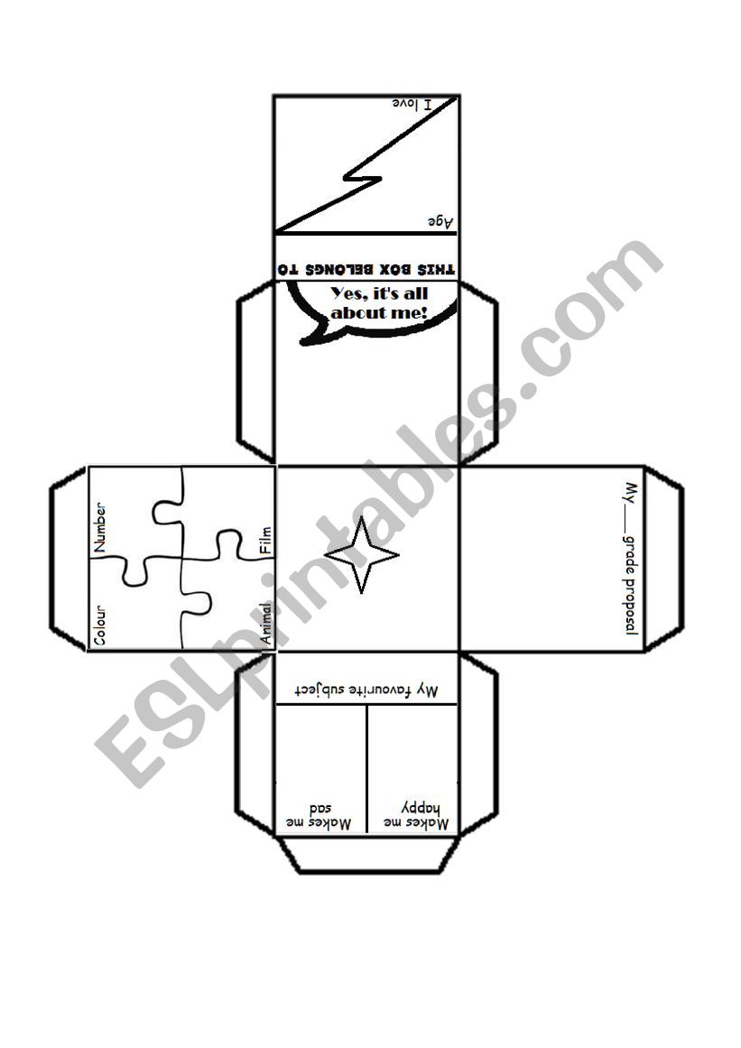 All about me box worksheet