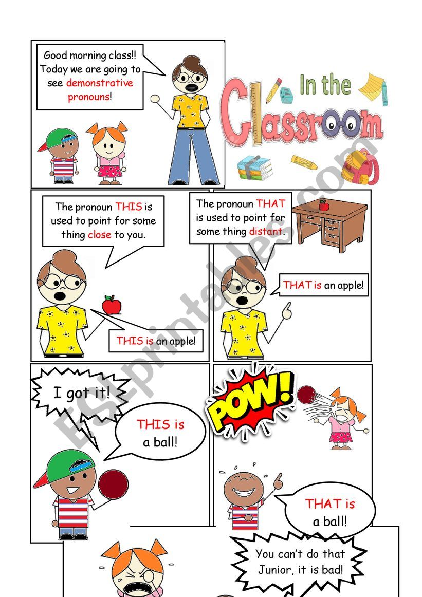 In the classroom worksheet