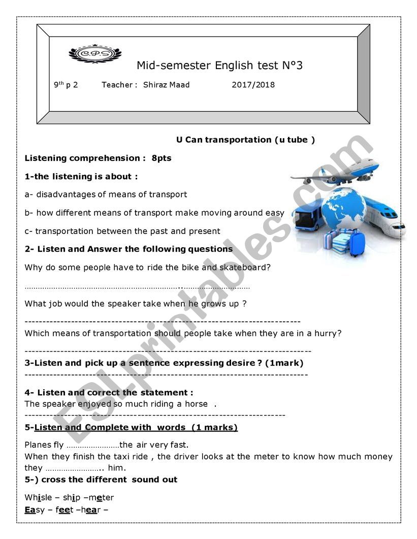 mid test  worksheet