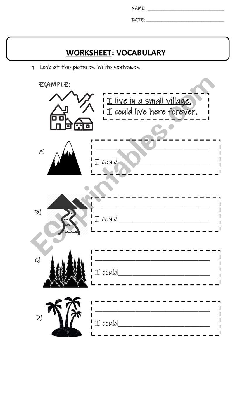 The world around us worksheet worksheet
