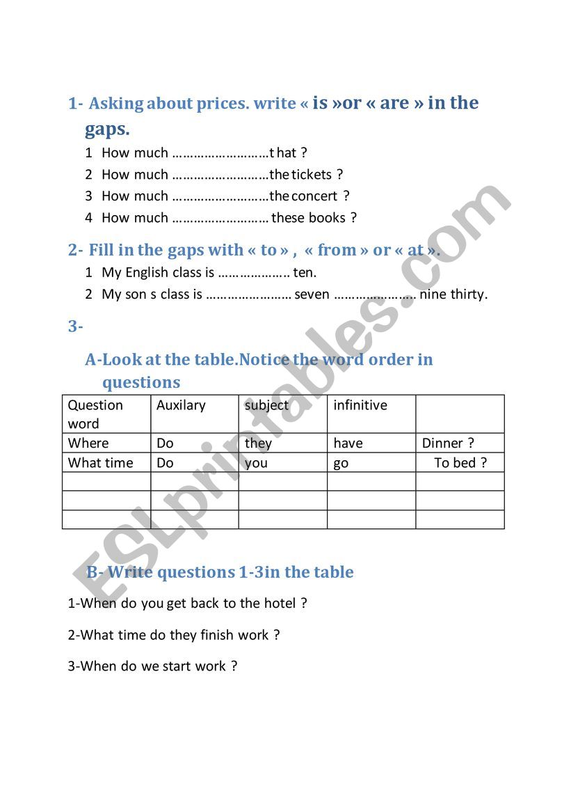 consolidation worksheet