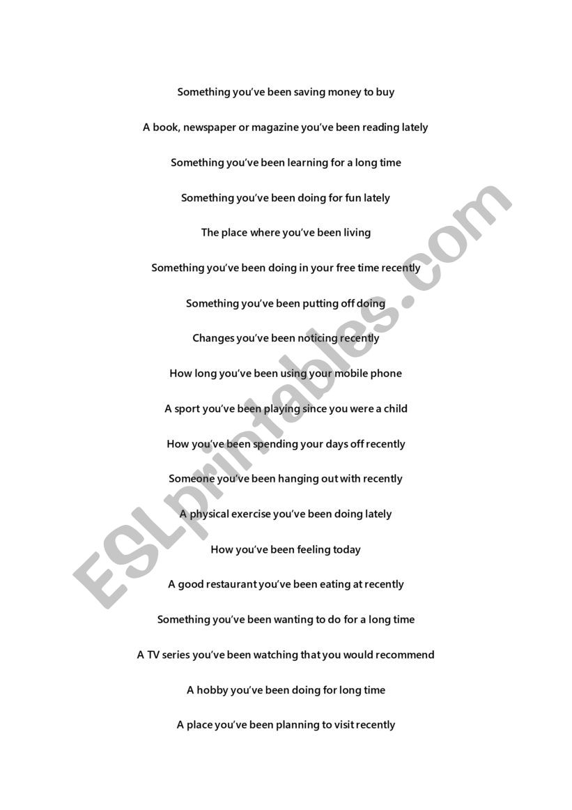 present perfect board game  worksheet