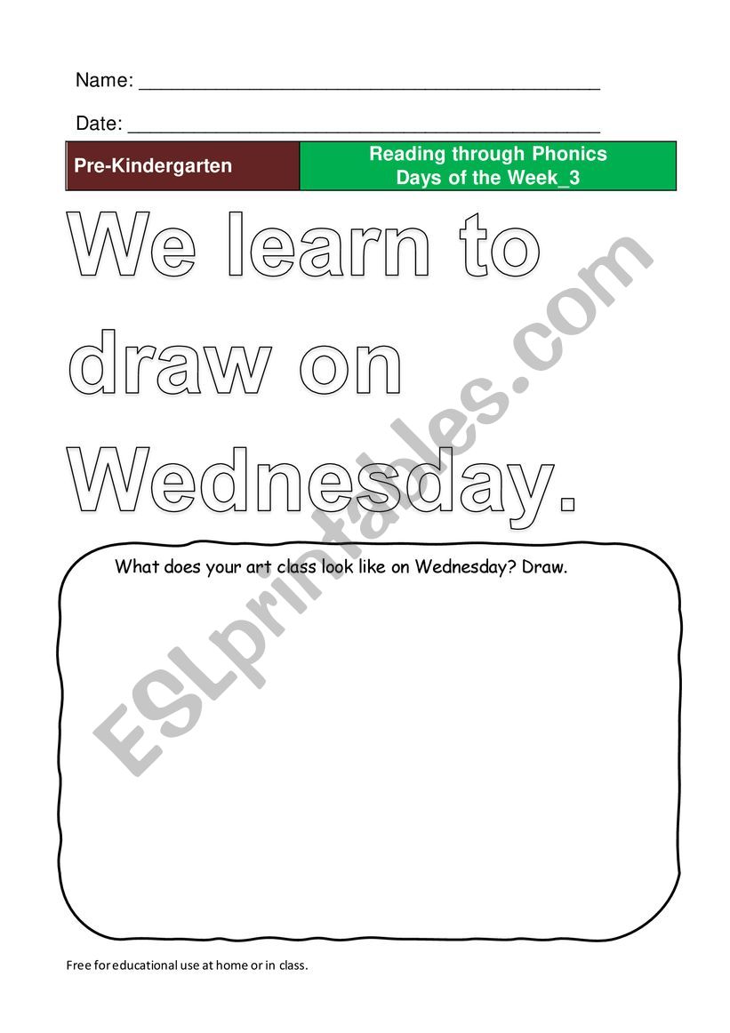 Days of the Week_3 worksheet