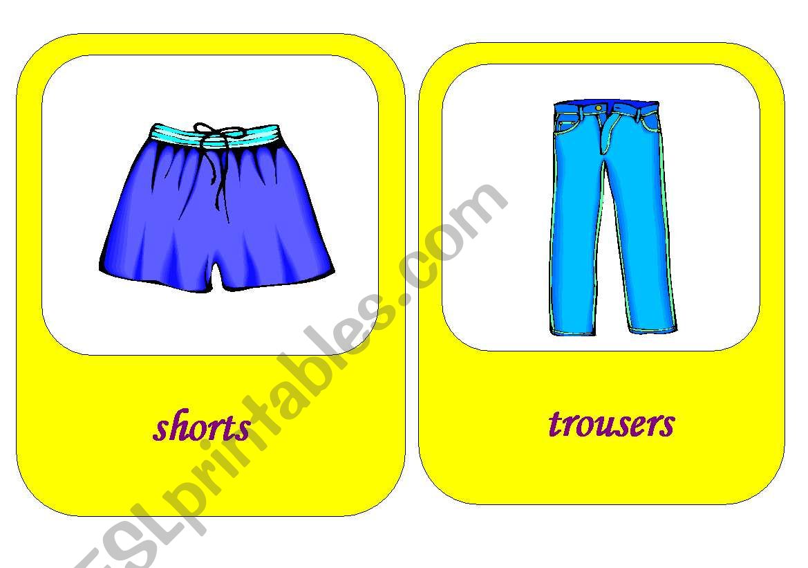clothes flashcards worksheet