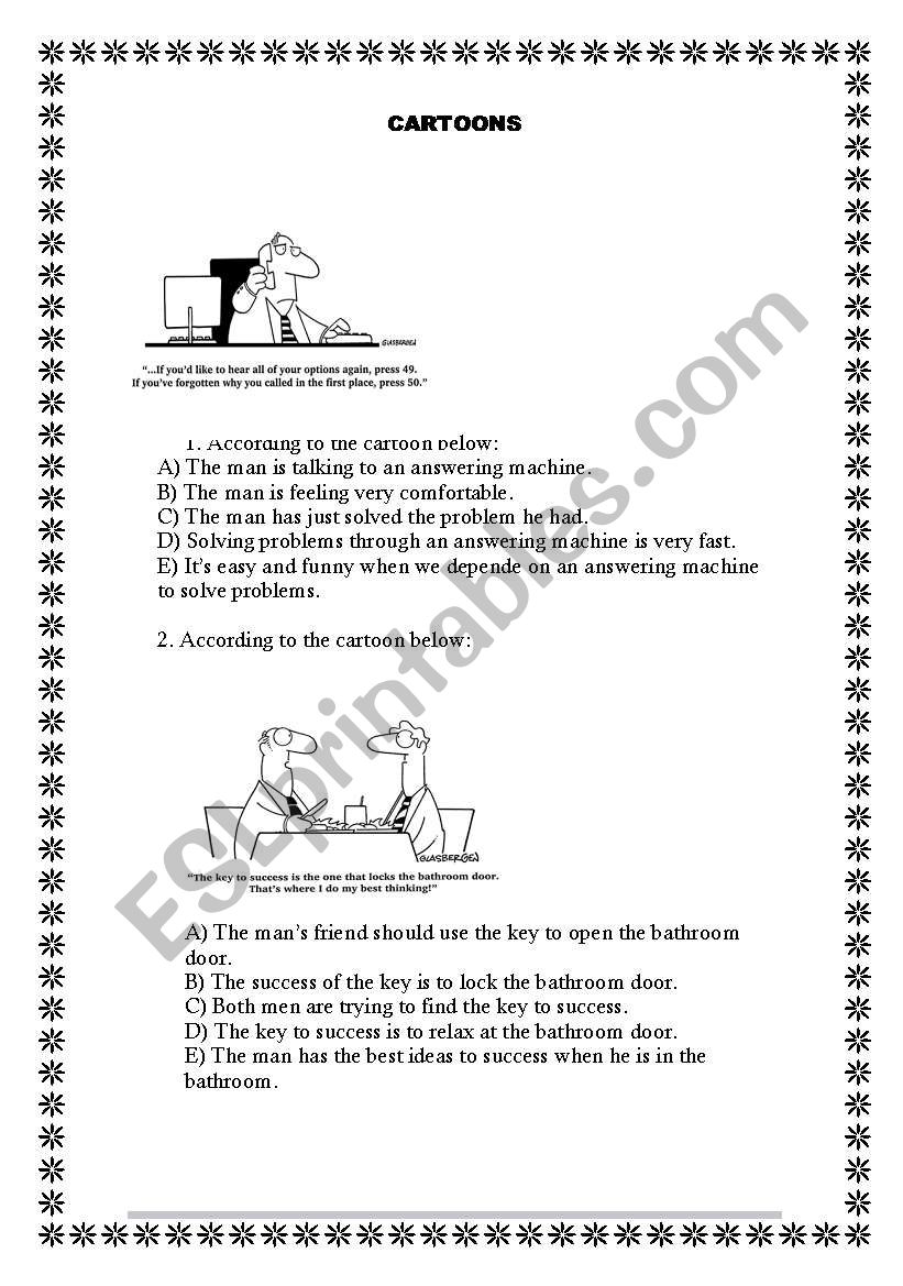 Cartoons worksheet