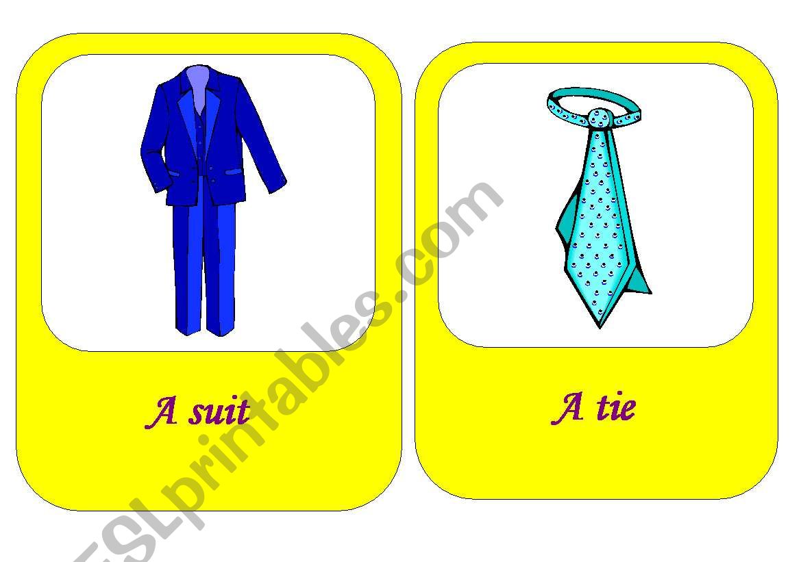 clothes flashcards worksheet