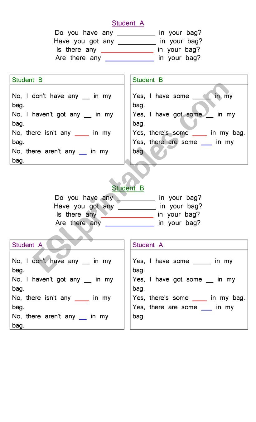 Food pair worksheet