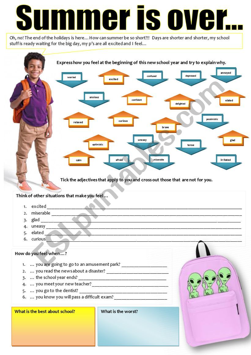 BACK TO SCHOOL worksheet