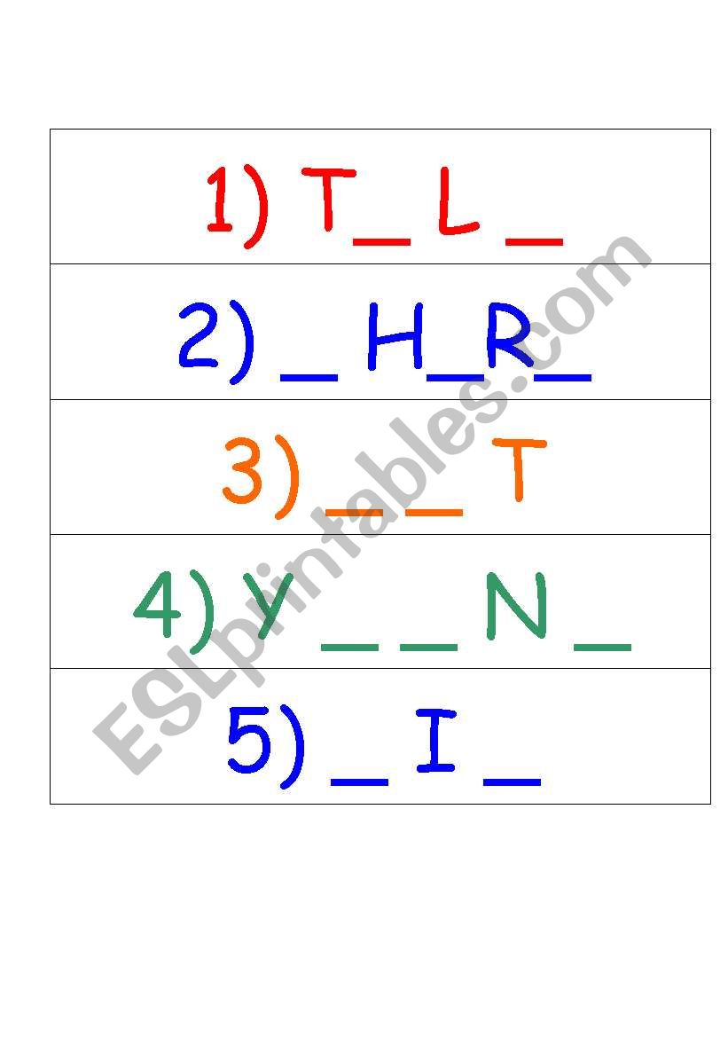 ADJECTIVES worksheet