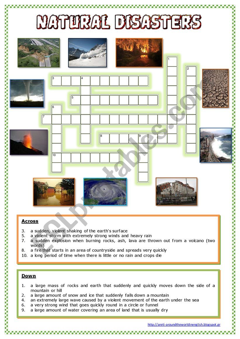 natural disasters quiz worksheet