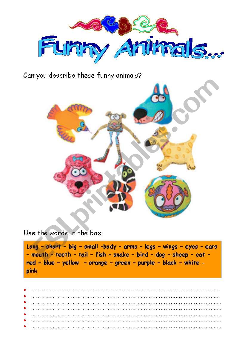 FUNNY ANIMALS worksheet