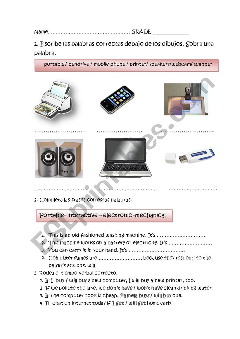 technology worksheet