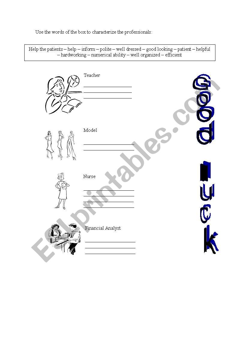 Adjectives worksheet
