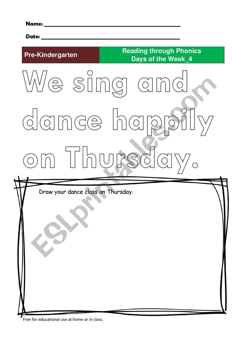 Days of the Week_4 worksheet