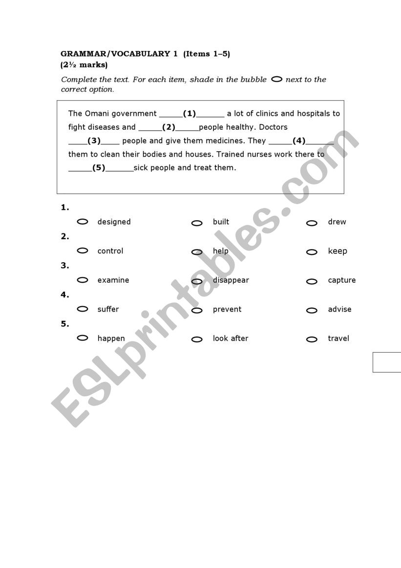 grammar exercise worksheet