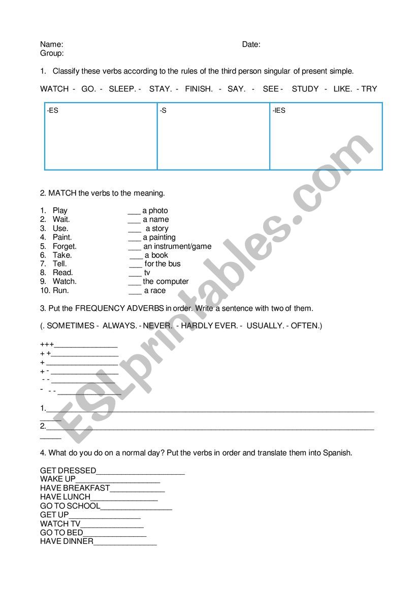 affirmative present simple review