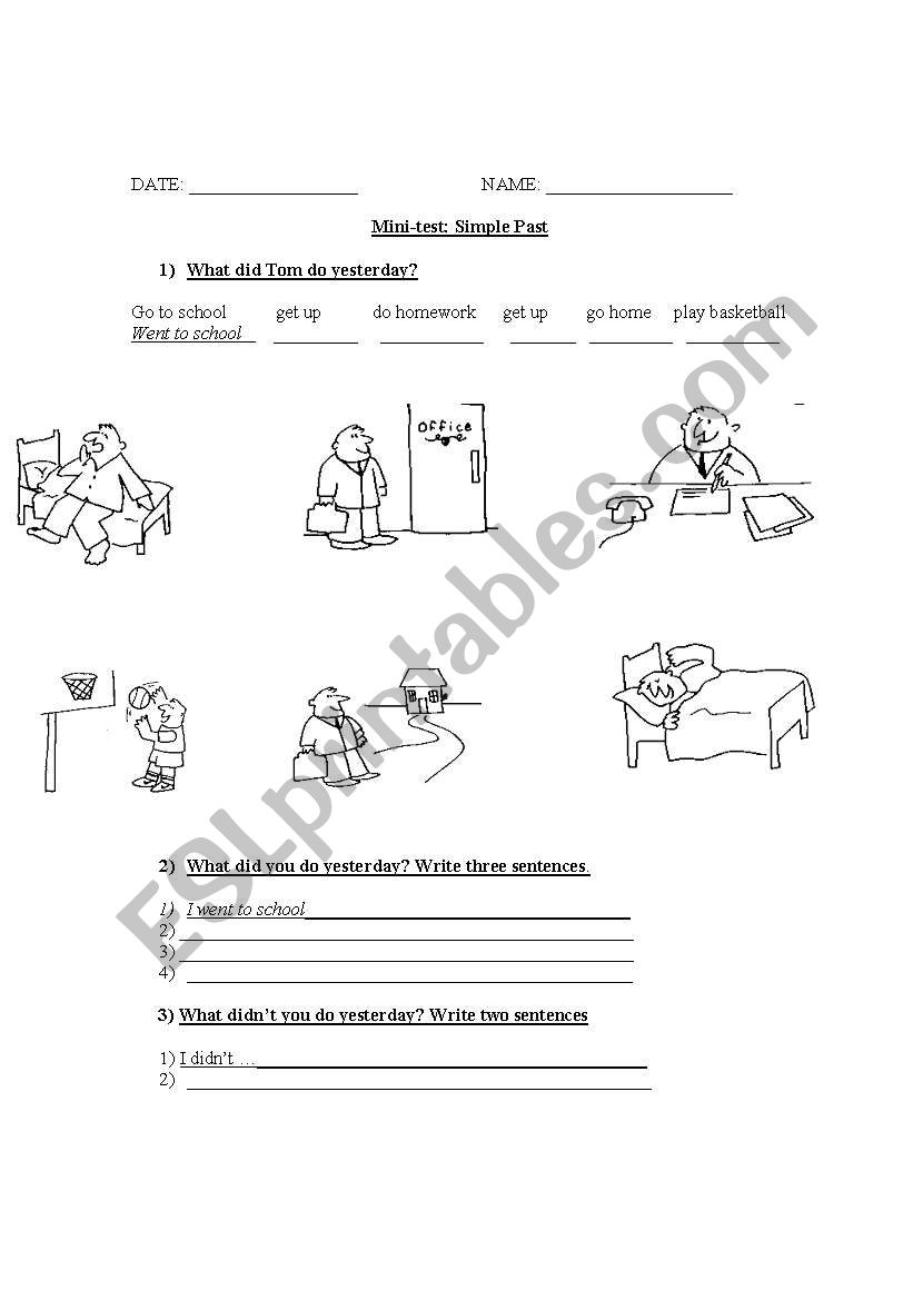 simple past  worksheet