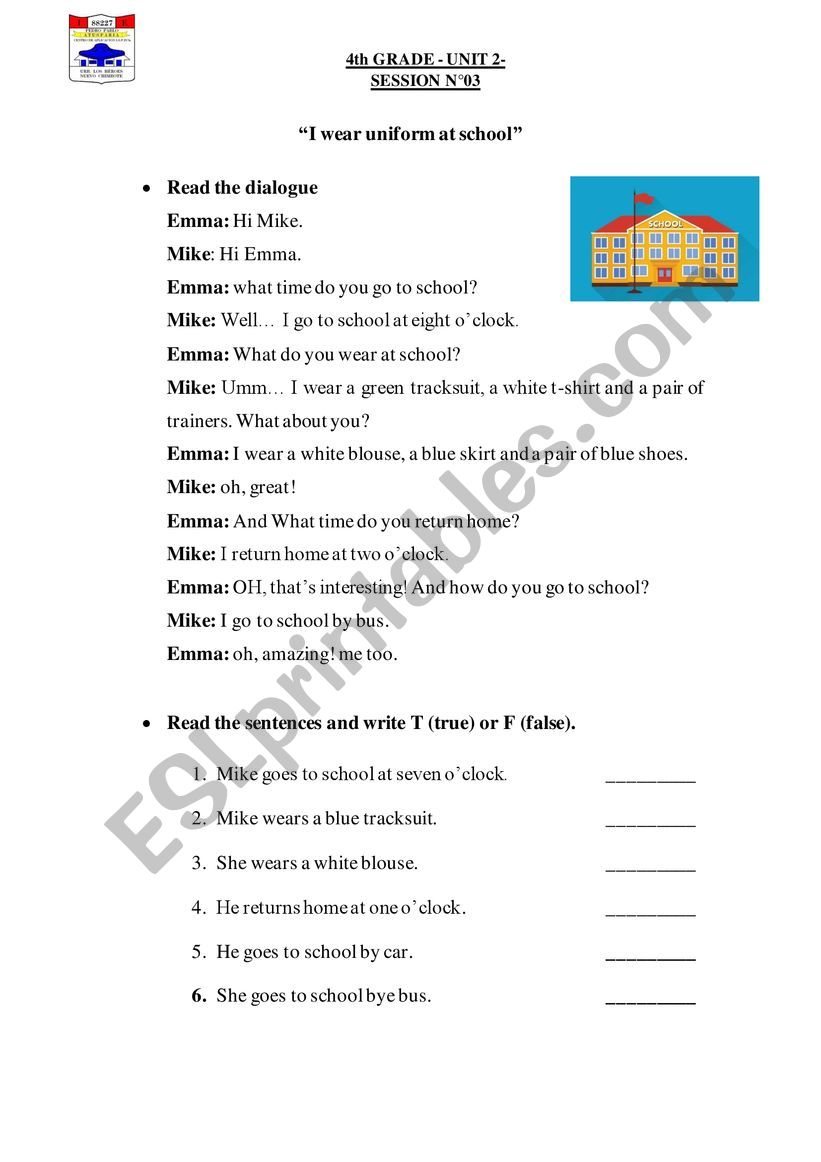 Dialog worksheet