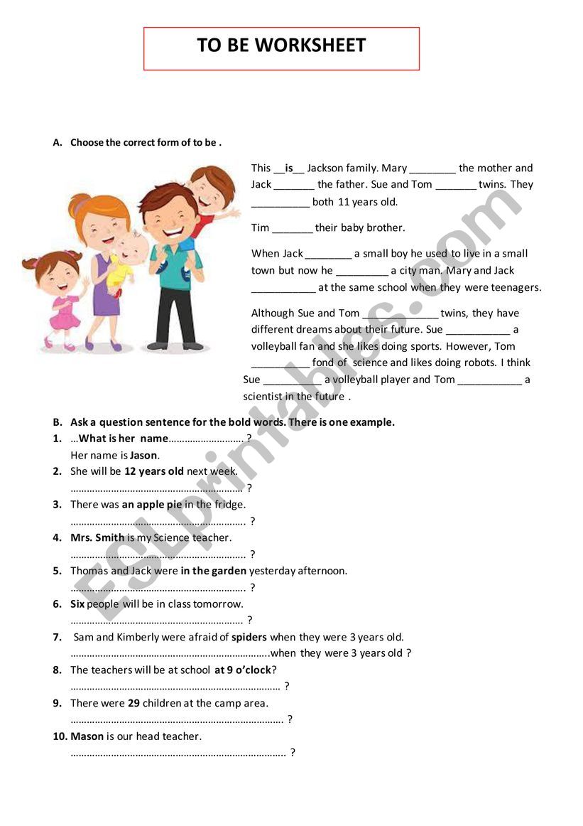 To be worksheet worksheet