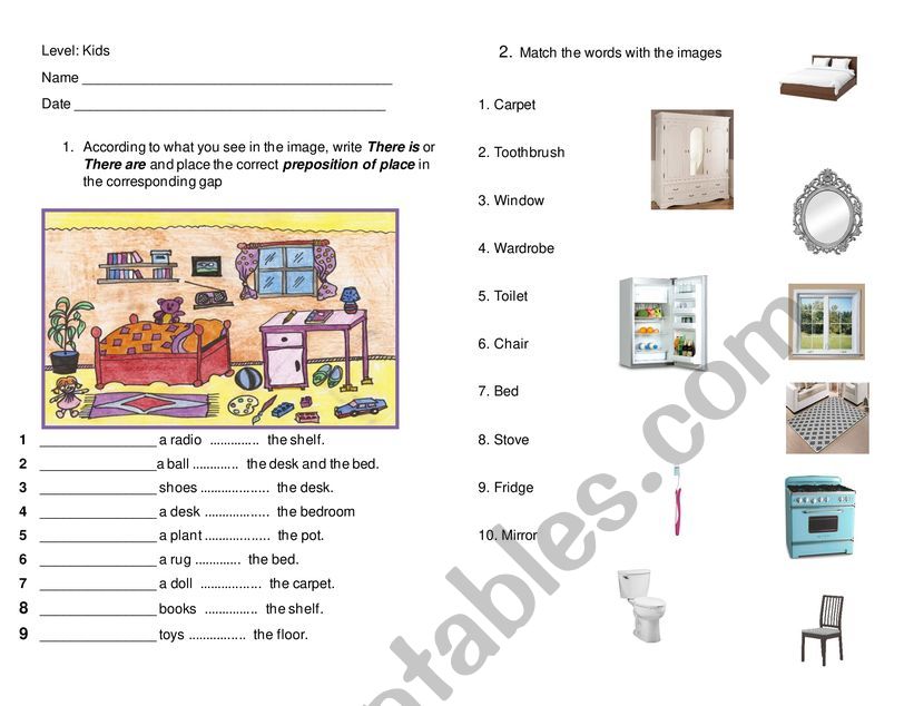 There is/there are - Prepositions of place