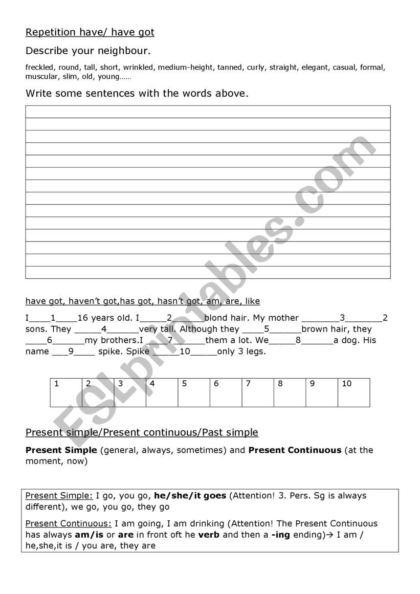 Past simple vs. Present perfect and signal words