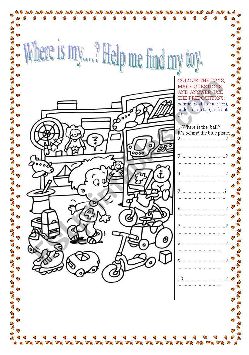 Help me find my toy. worksheet