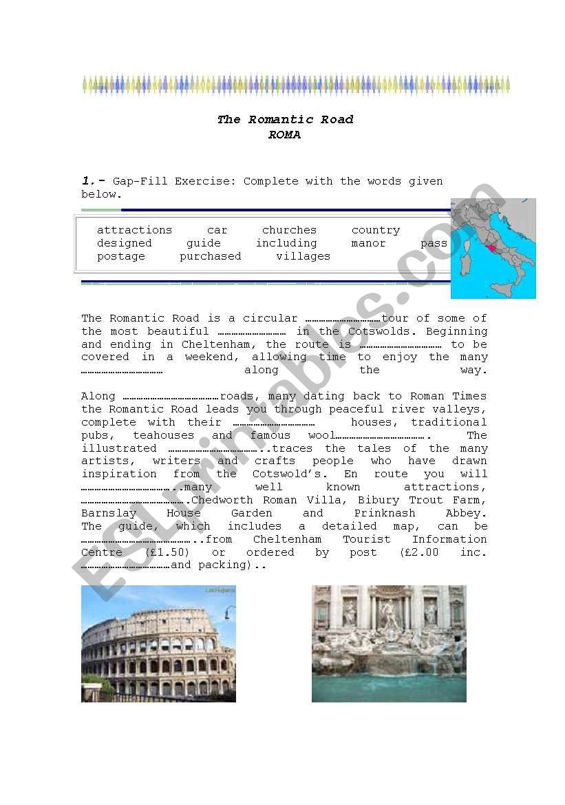 reading about rome worksheet