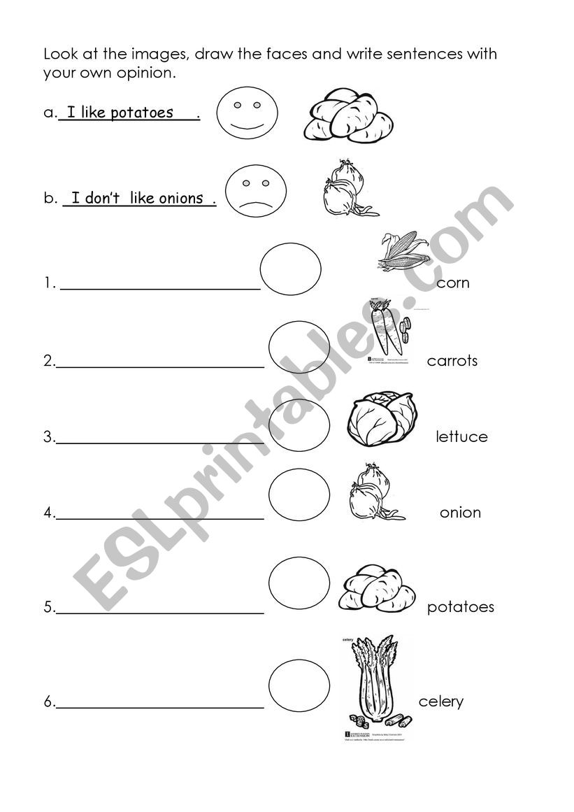 I like or I dont like worksheet