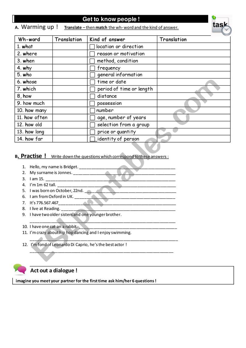 get to know people worksheet