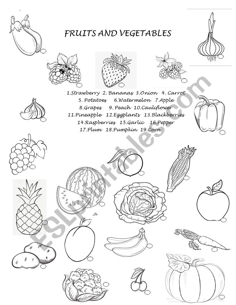 Fruits and Vegetables worksheet