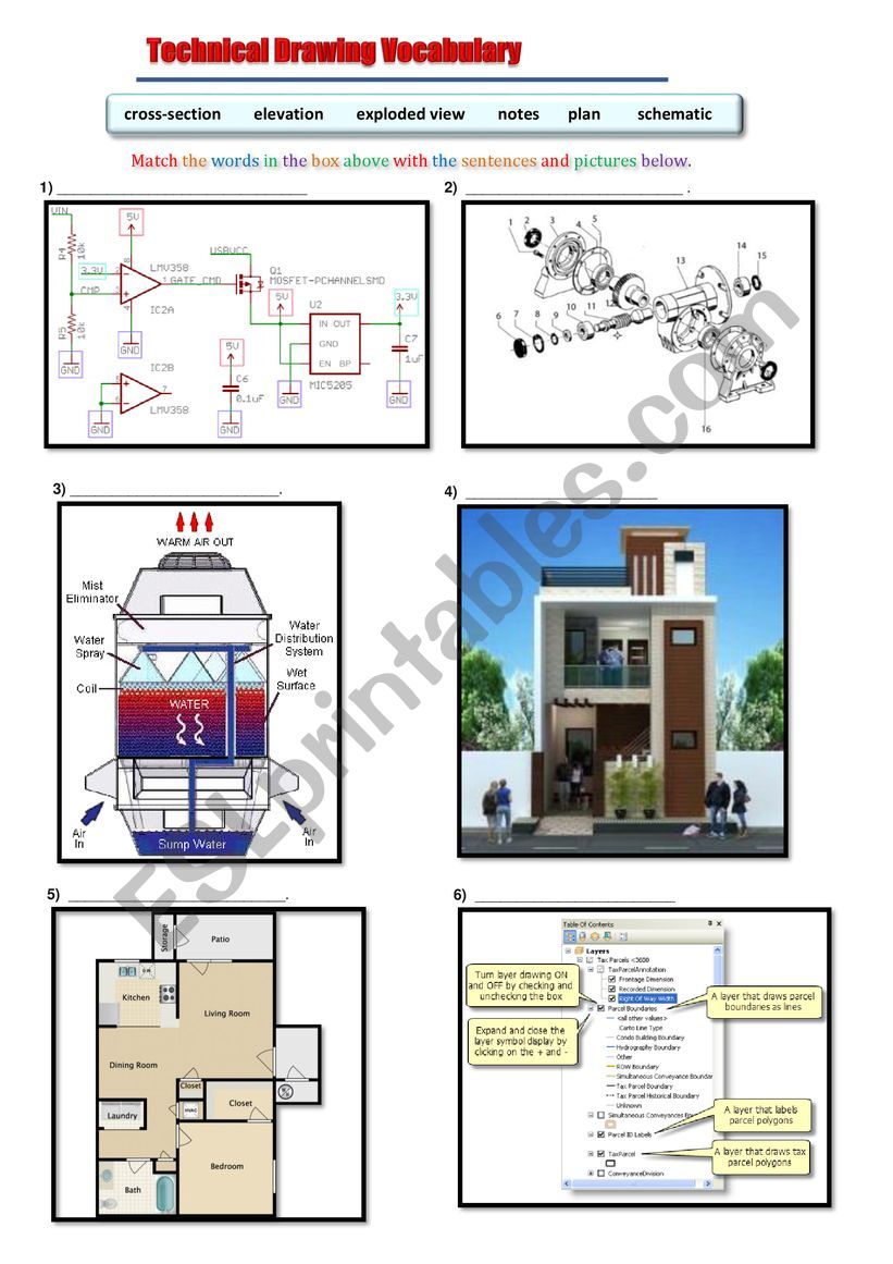 Technical Drawing Vocabulary worksheet