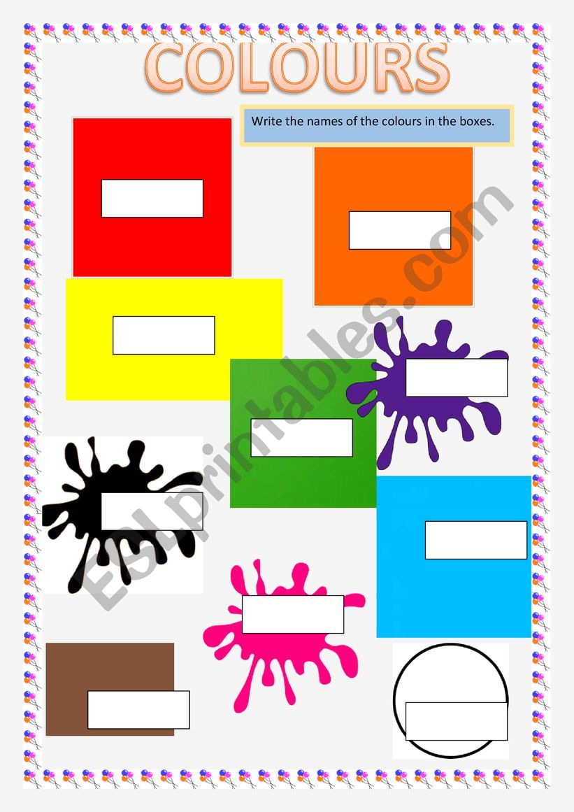 Colours worksheet