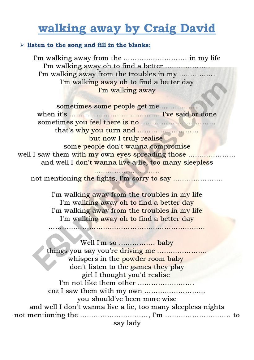 craig david worksheet