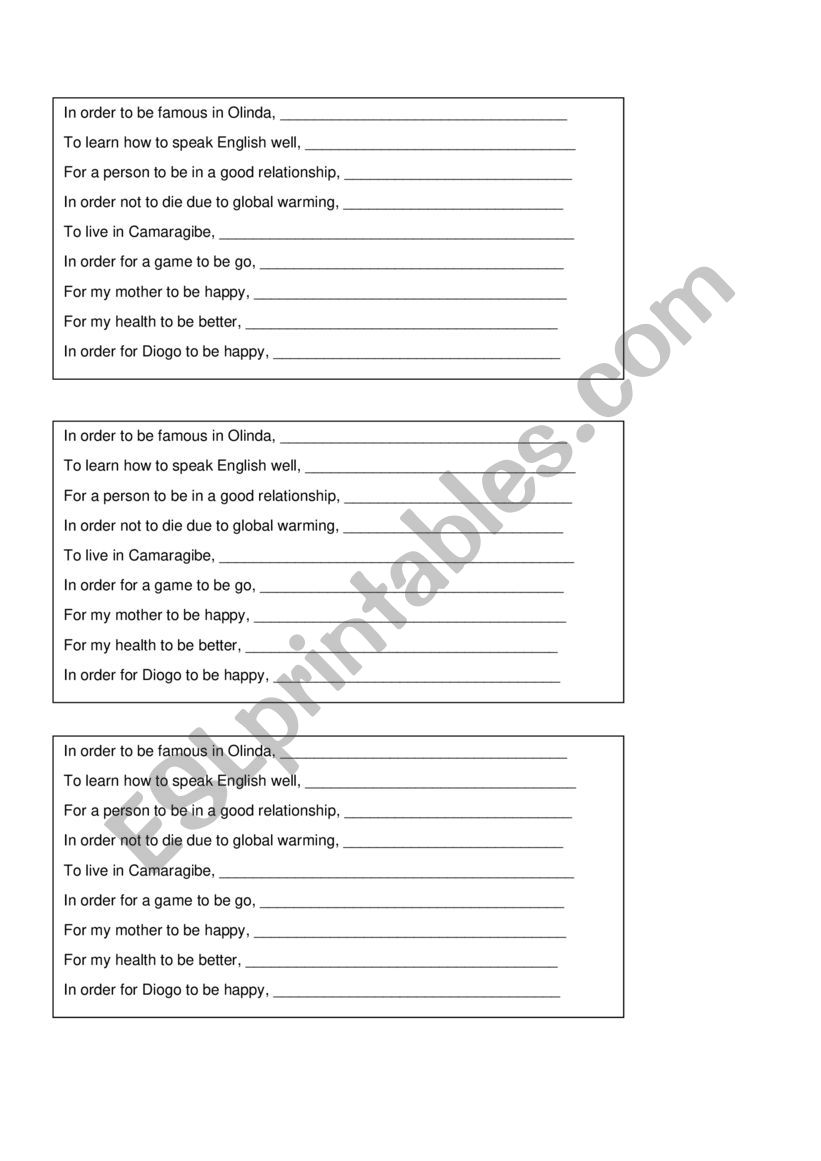 Match the sentences worksheet