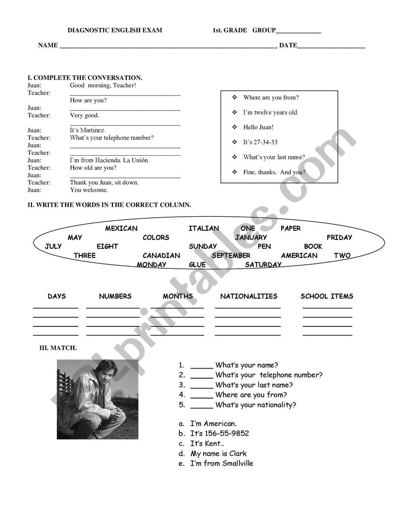 EXAM  worksheet
