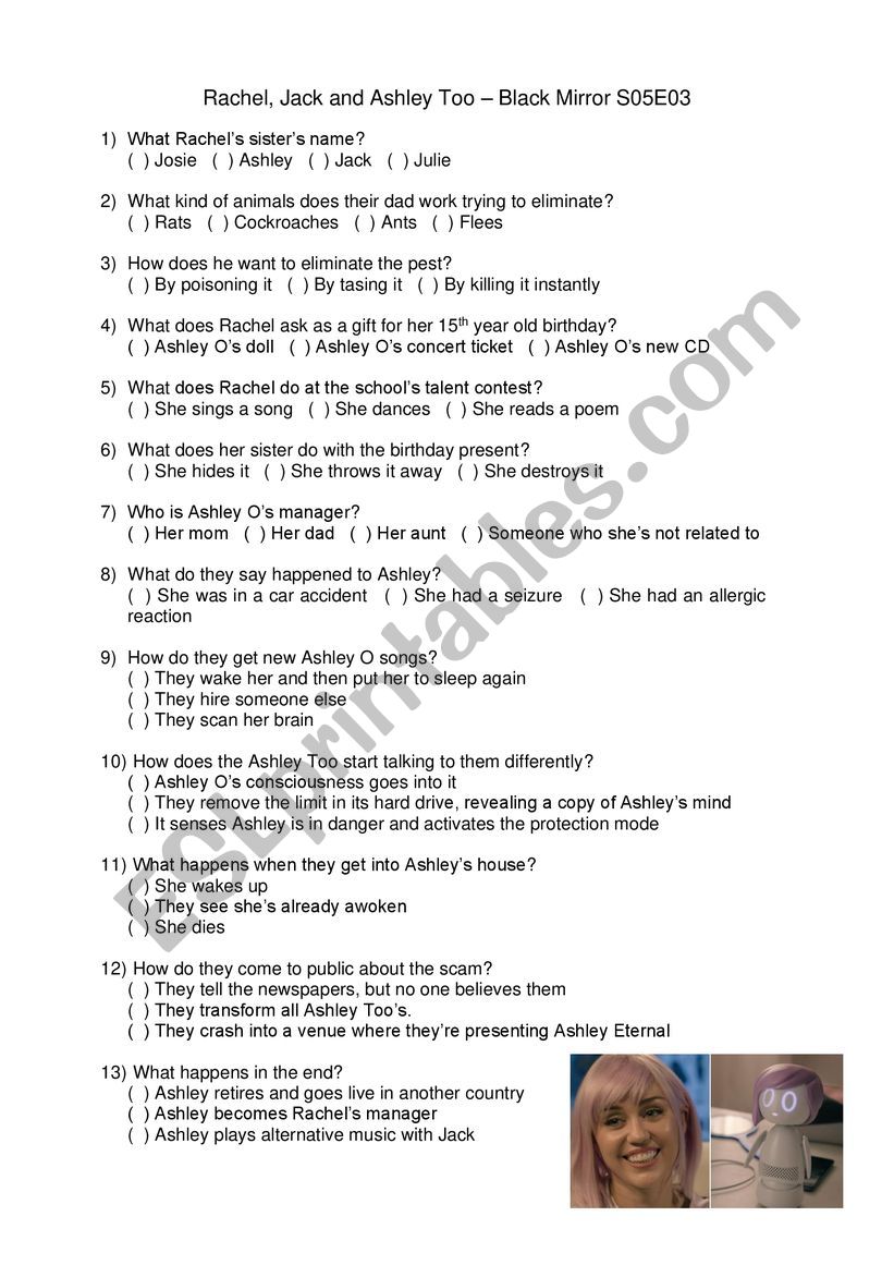 Rachel, Jack and Ashley Too ESL Worksheet