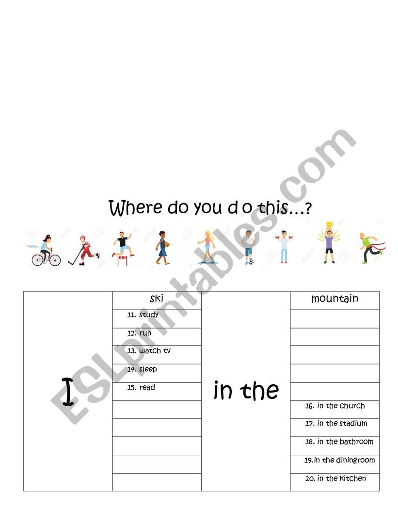 actions worksheet