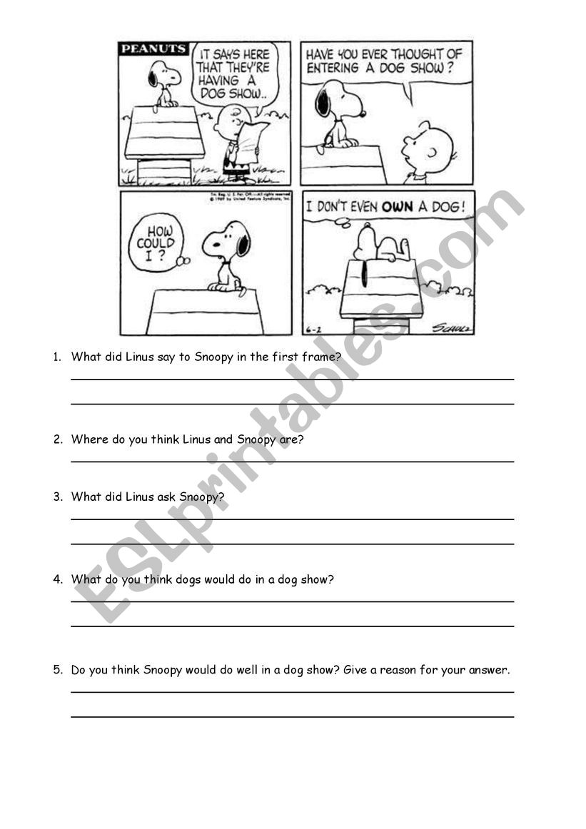 Comic Strip Comprehension - Indirect Speech