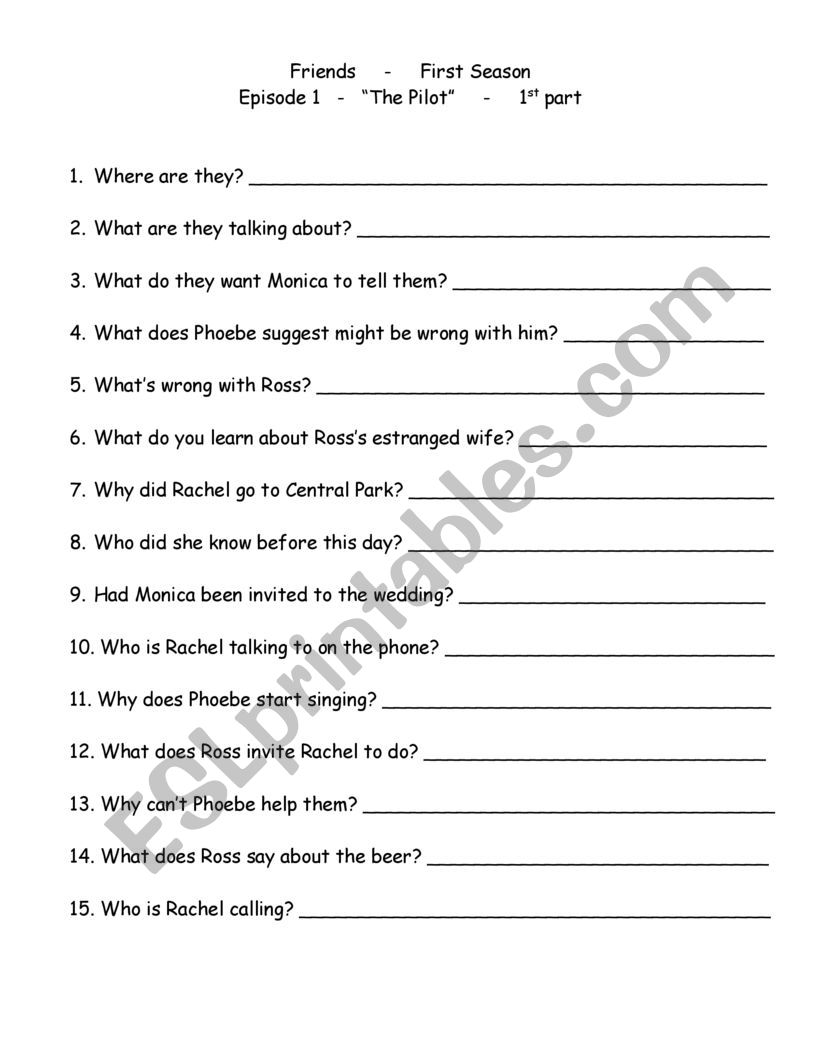 friends worksheet
