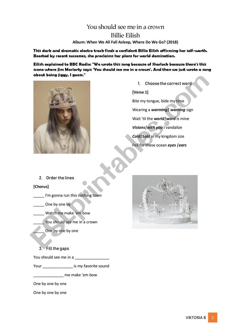 Billie Eilish You Should See Me In A Crown Roblox Id