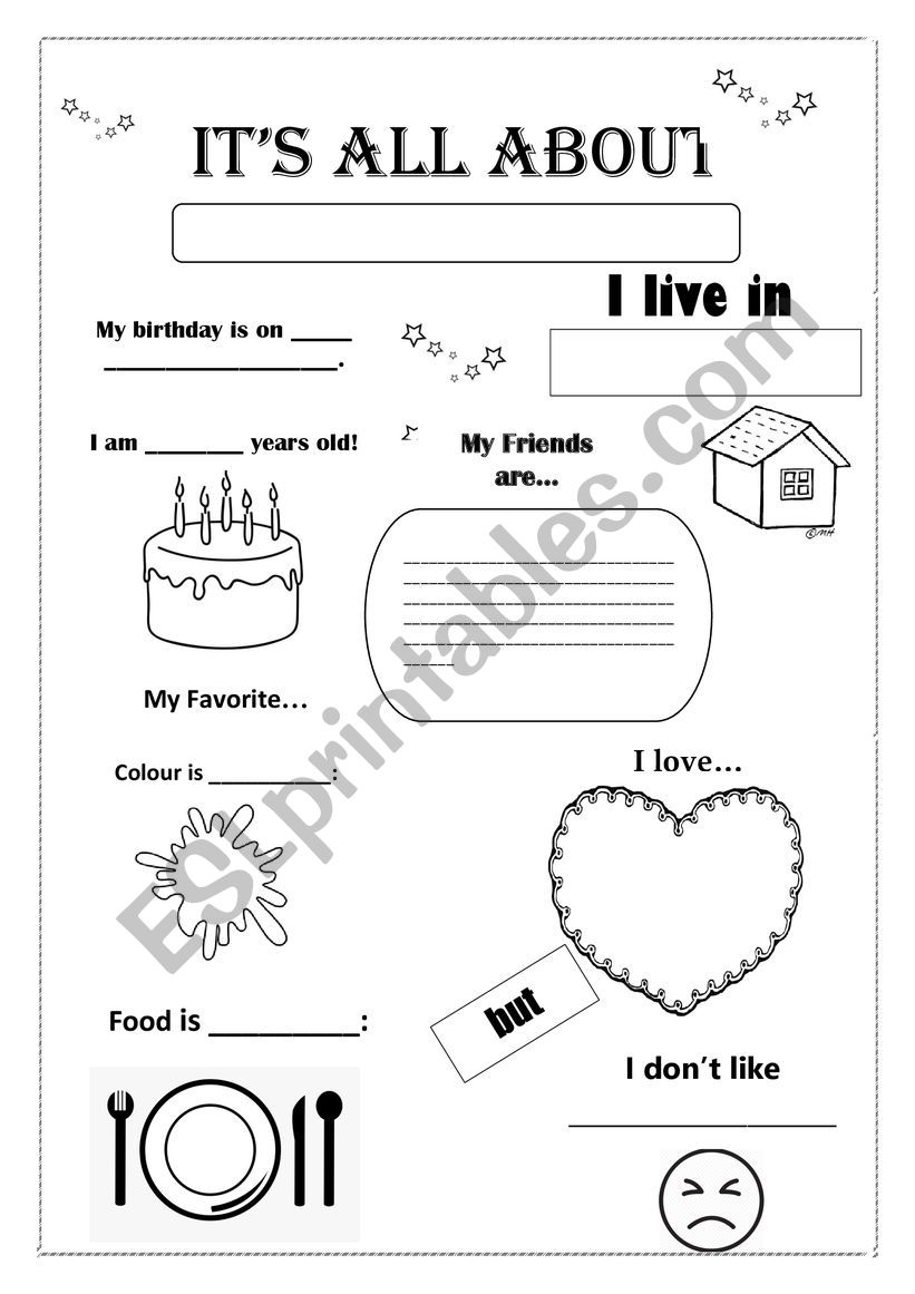 All about me worksheet