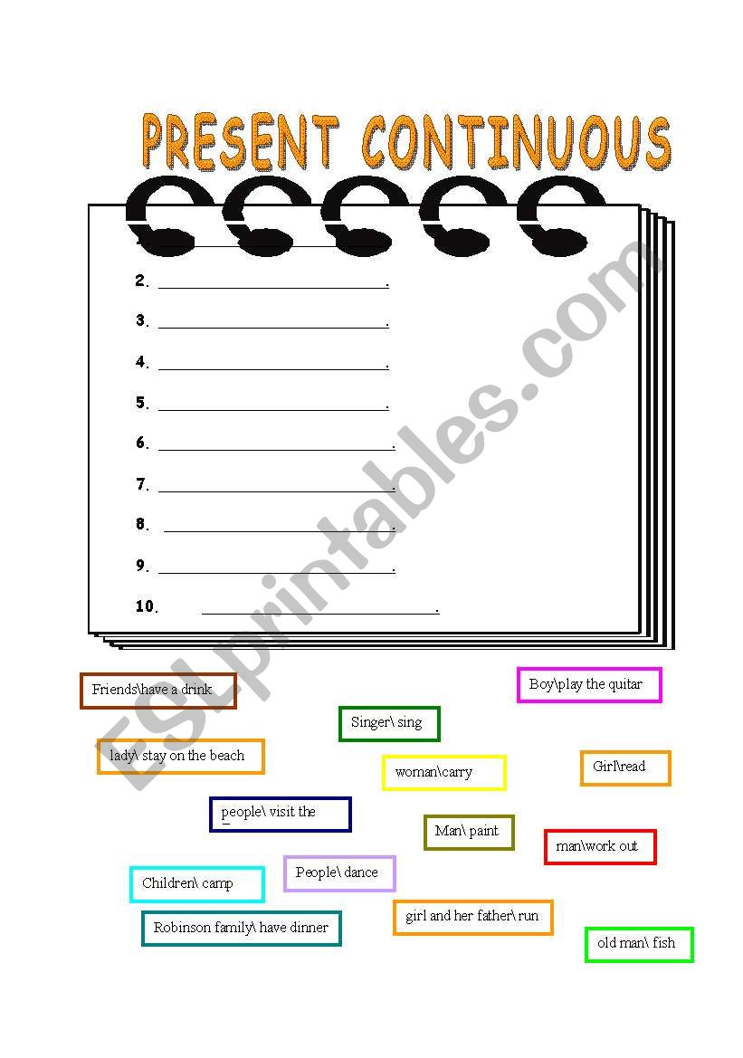 Present continuous 2 worksheet