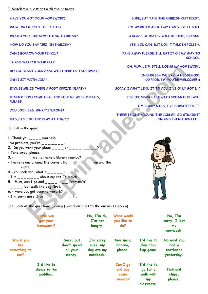 mini everyday dialogues  worksheet