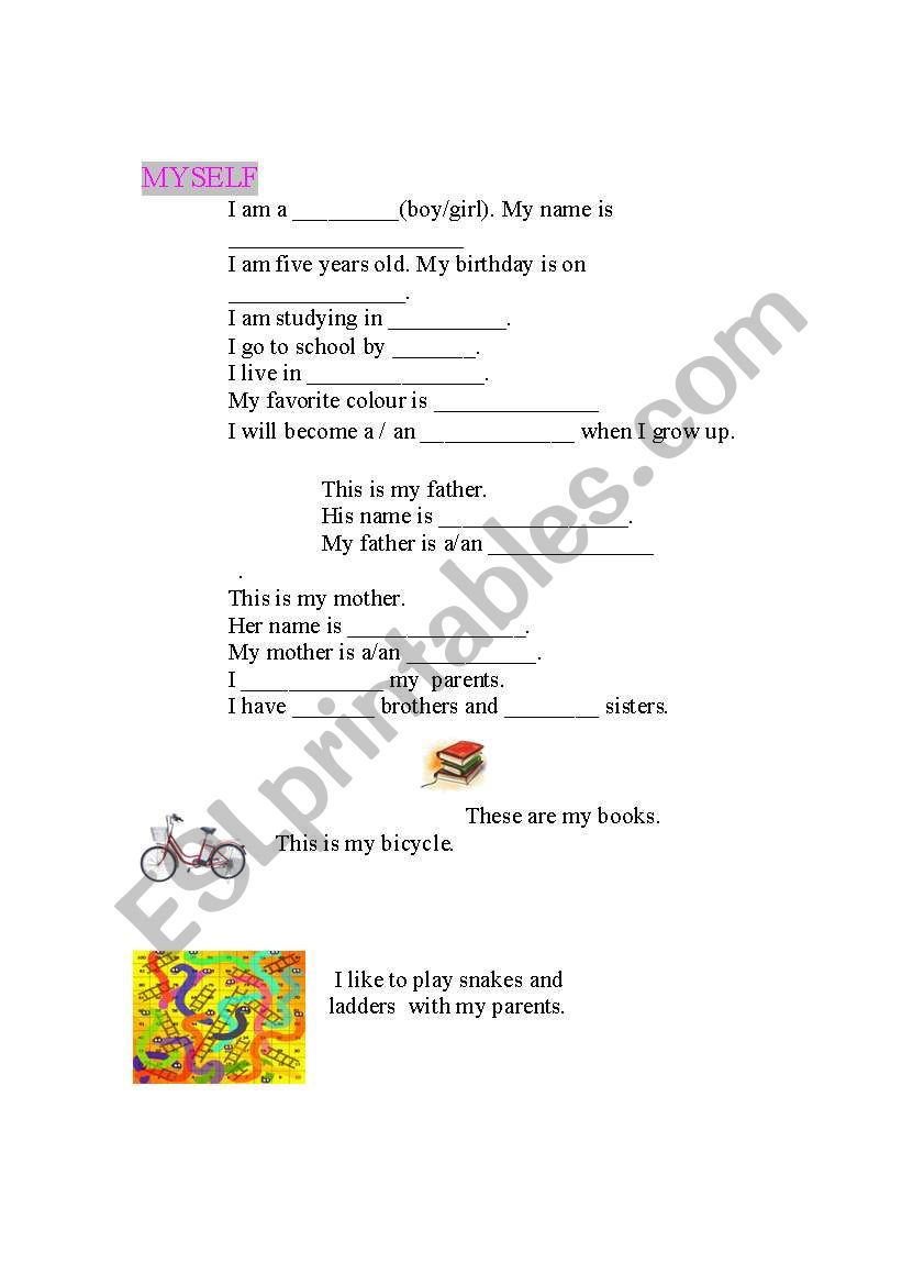 myself... worksheet