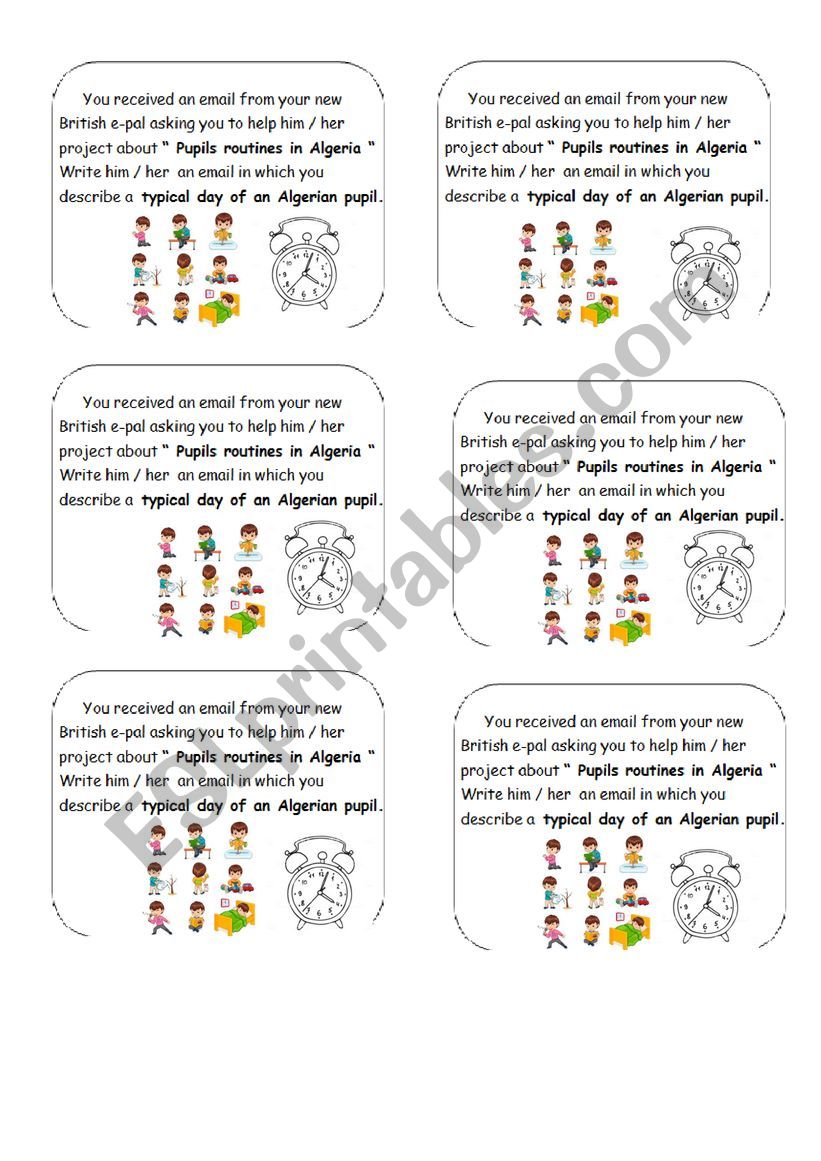 daily routines worksheet