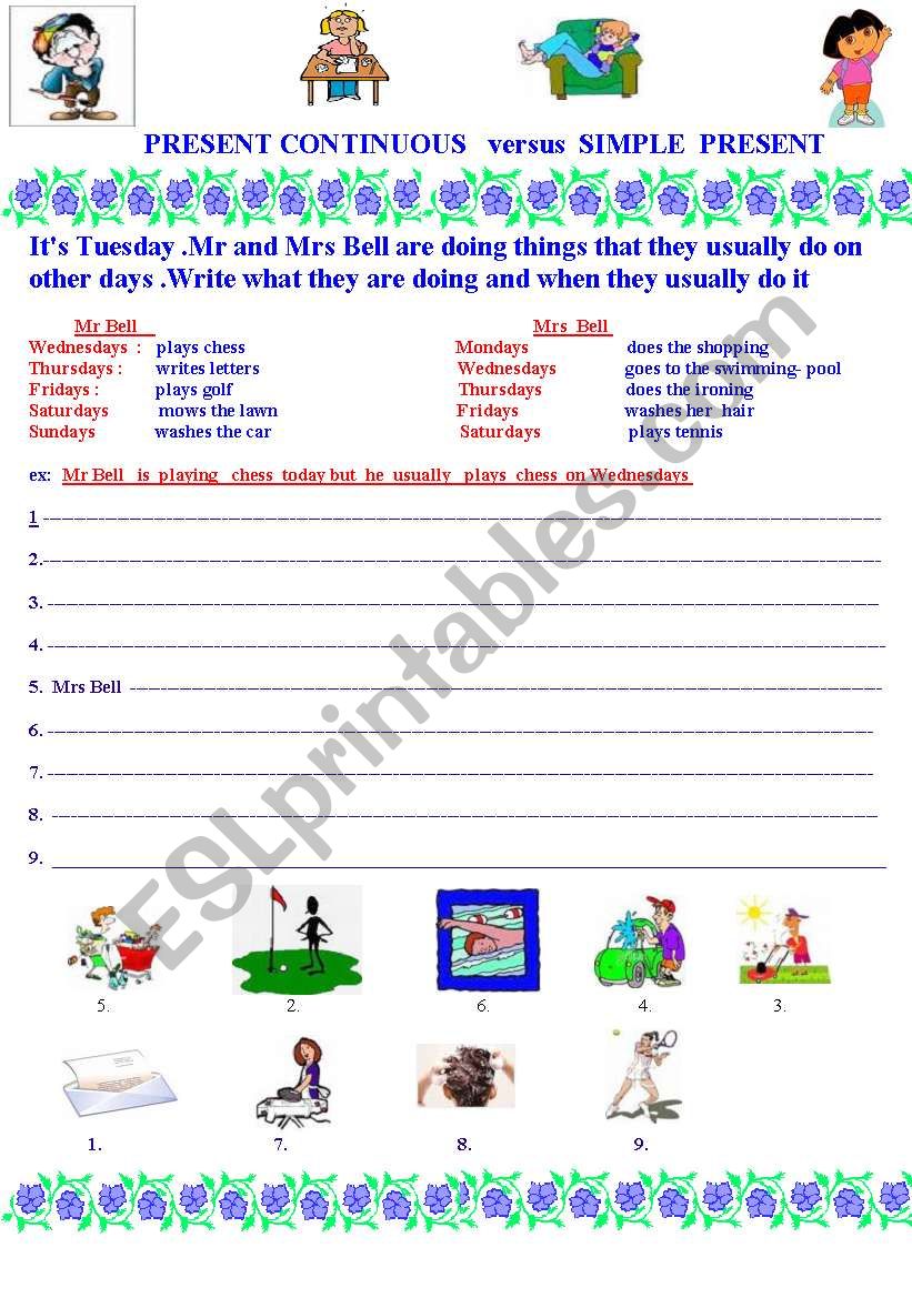 Presnt Continuous versus Simple Present