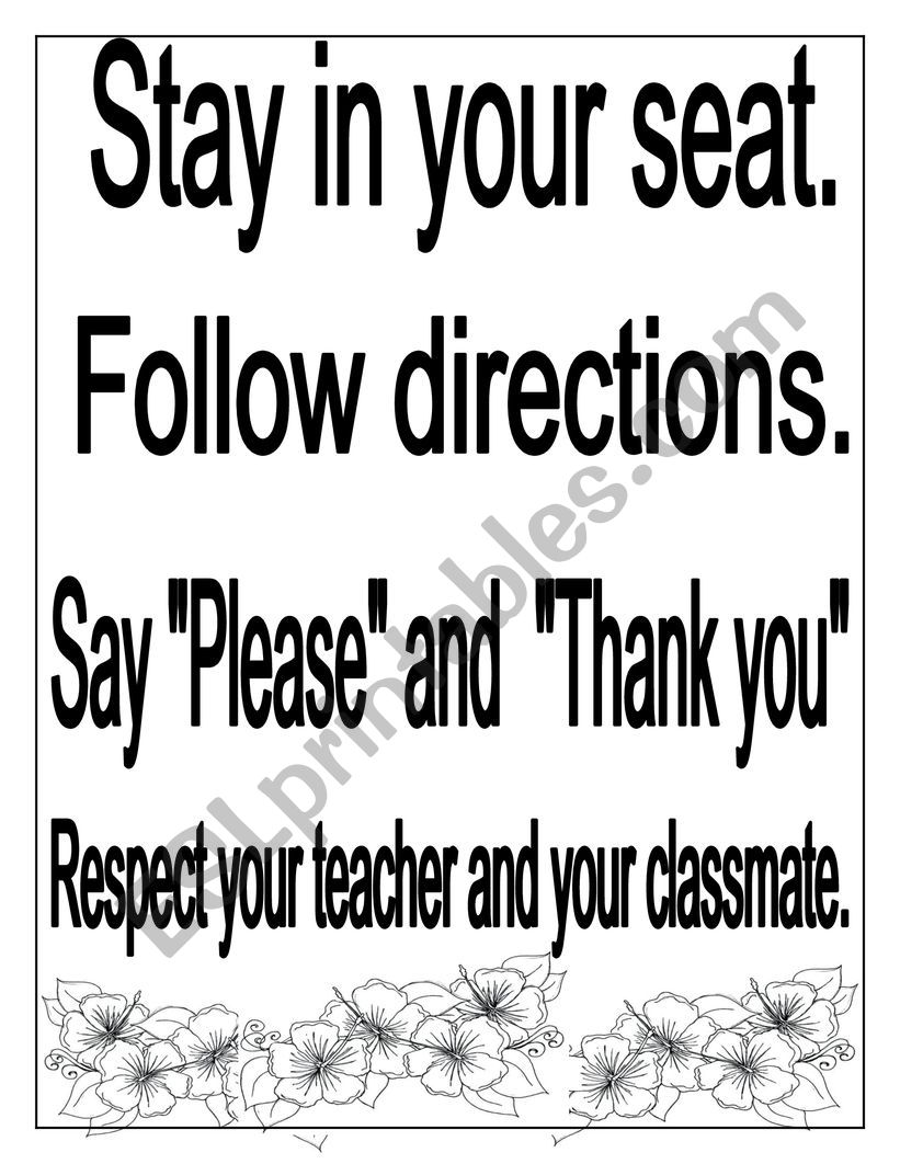 classroom rules worksheet