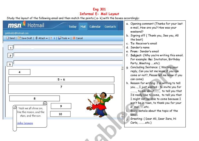 formal and informal email layout