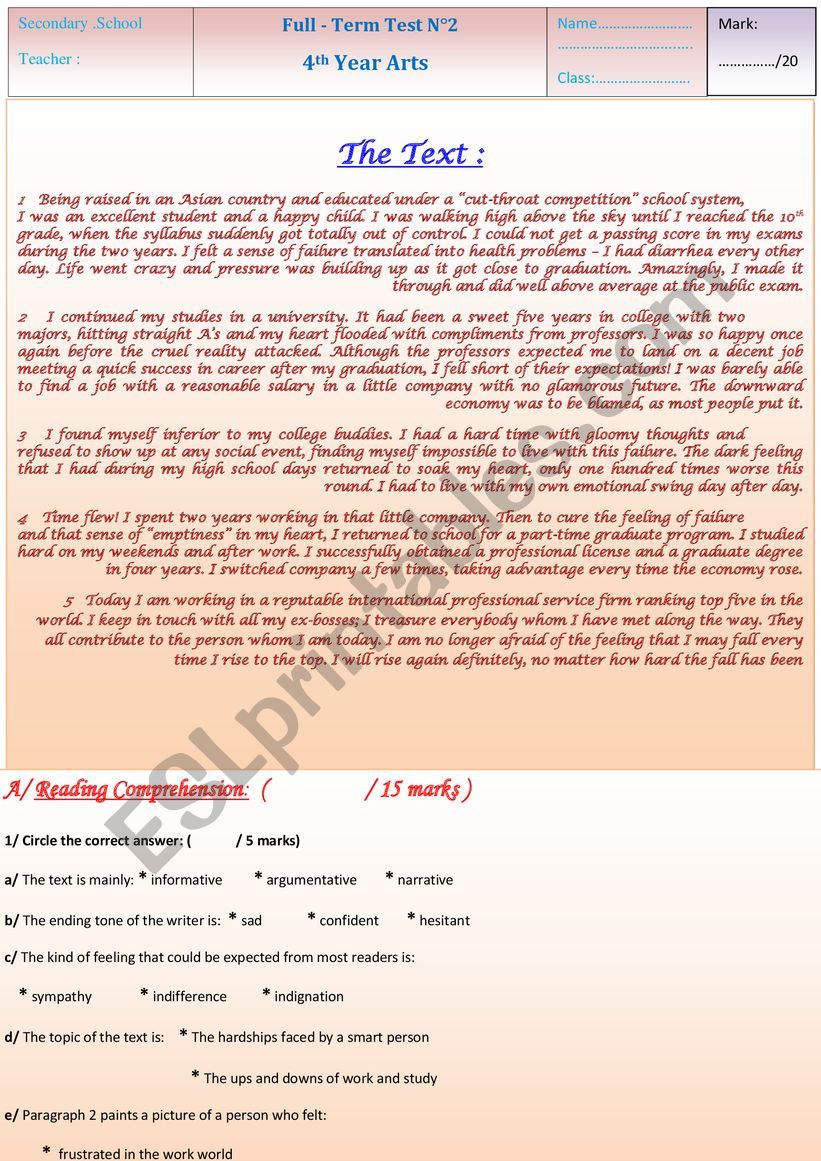 Full Term Test N2 (Is it better to study at traditional schools or at home using computers?)